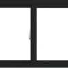 WDMA 72x24 (71.5 x 23.5 inch) Vinyl uPVC Black Slide Window without Grids Interior
