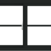 WDMA 72x24 (71.5 x 23.5 inch) Vinyl uPVC Black Slide Window with Colonial Grids Exterior