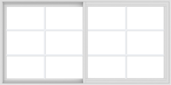 WDMA 72x36 (71.5 x 35.5 inch) Vinyl uPVC White Slide Window with Colonial Grids Exterior