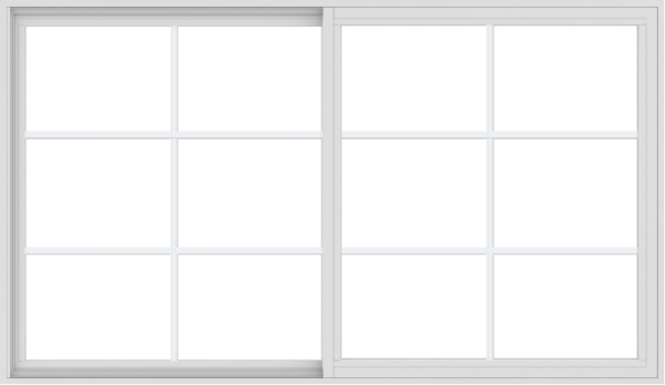 WDMA 72x42 (71.5 x 41.5 inch) Vinyl uPVC White Slide Window with Colonial Grids Exterior
