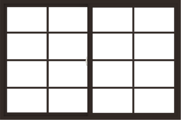 WDMA 72x48 (71.5 x 47.5 inch) Vinyl uPVC Dark Brown Slide Window with Colonial Grids Exterior