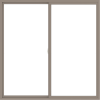 WDMA 72x72 (71.5 x 71.5 inch) Vinyl uPVC Brown Slide Window without Grids Interior