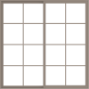 WDMA 72x72 (71.5 x 71.5 inch) Vinyl uPVC Brown Slide Window with Colonial Grids Exterior