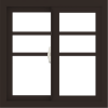 WDMA 24x24 (23.5 x 23.5 inch) Dark Bronze Aluminum Slide Window with Top Colonial Grids