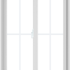 WDMA 36X48 (35.5 x 47.5 inch) White uPVC/Vinyl Sliding Window with Colonial Grilles