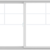 WDMA 84X48 (83.5 x 47.5 inch) White uPVC/Vinyl Sliding Window with Top Colonial Grids Grilles