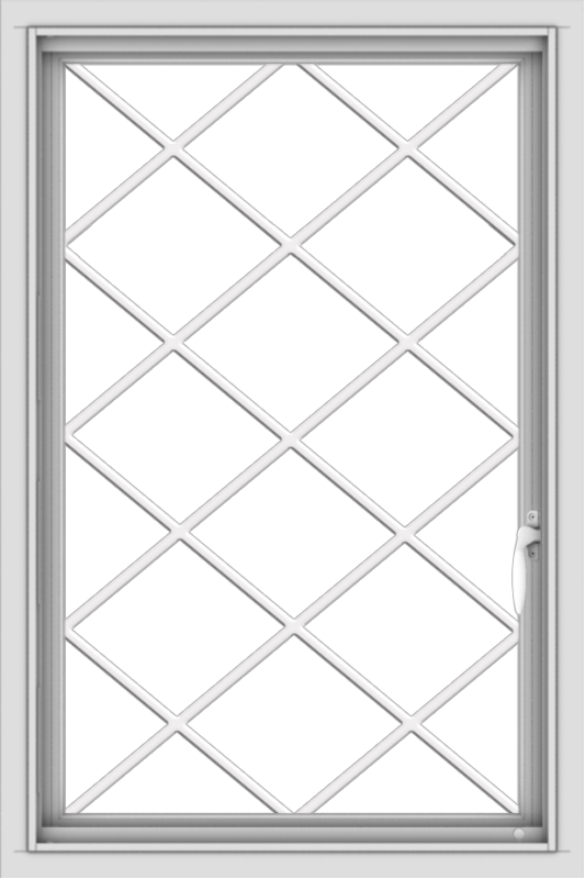 WDMA 24x36 (23.5 x 35.5 inch) black uPVC/Vinyl Push out Casement Window with Diamond Grids Interior