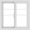WDMA 24x24 (23.5 x 23.5 inch) black uPVC/Vinyl Slide Window with Top Colonial Grids Exterior
