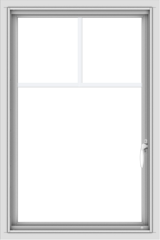 WDMA 24x36 (23.5 x 35.5 inch) White aluminum Push out Casement Window with Fractional Grilles