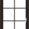 WDMA 24x36 (23.5 x 35.5 inch) Dark Bronze aluminum Push out Casement Window with Colonial Grilles
