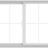 WDMA 48X36 (47.5 x 35.5 inch) White uPVC/Vinyl Sliding Window with Colonial Grilles