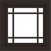 WDMA 24x24 (23.5 x 23.5 inch) Dark Bronze Aluminum Slide Window with Prairie Grilles