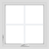 WDMA 24x24 (23.5 x 23.5 inch) White uPVC/Vinyl Crank out Casement Window with Colonial Grilles