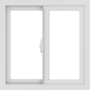WDMA 24x24 (23.5 x 23.5 inch) black uPVC/Vinyl Slide Window without Grids Interior