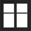 WDMA 24x24 (23.5 x 23.5 inch) black uPVC/Vinyl Slide Window with Fractional Grilles Exterior