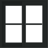 WDMA 24x24 (23.5 x 23.5 inch) black uPVC/Vinyl Slide Window with Colonial Grilles Exterior