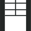 WDMA 24x36 (23.5 x 35.6 inch) black uPVC/Vinyl Picture Window with Top Colonial Grids Interior