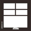WDMA 24x24 (23.5 x 23.5 inch) Dark Bronze Aluminum Crank out Casement Window with Top Colonial Grids