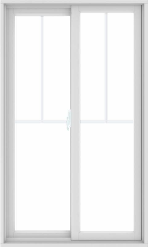 WDMA 36X60 (35.5 x 59.5 inch) White uPVC/Vinyl Sliding Window with Fractional Grilles