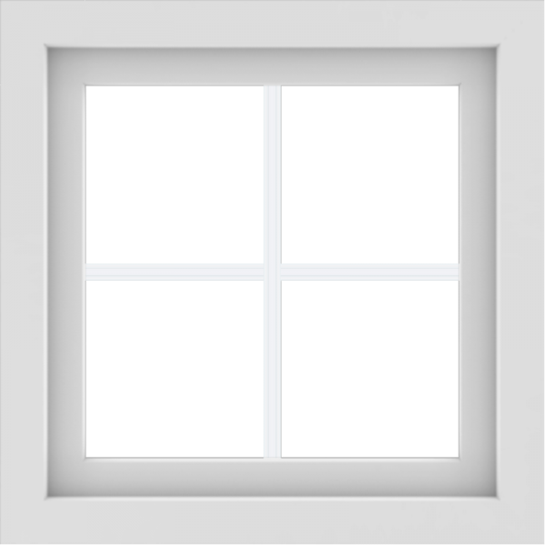 WDMA 24x24 (23.5 x 23.5 inch) White uPVC/Vinyl Picture Window with Colonial Grilles