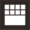 WDMA 24x24 (23.5 x 23.5 inch) Dark Bronze Aluminum Picture Window with Top Colonial Grids