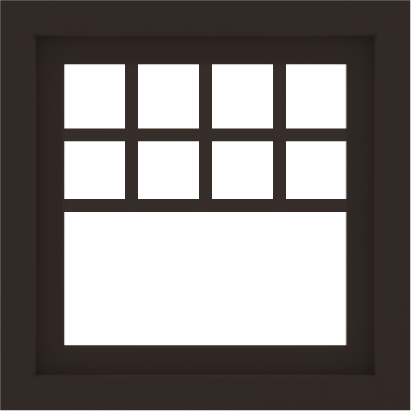 WDMA 24x24 (23.5 x 23.5 inch) Dark Bronze Aluminum Picture Window with Top Colonial Grids