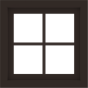 WDMA 24x24 (23.5 x 23.5 inch) Dark Bronze Aluminum Picture Window with Colonial Grilles