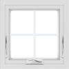 WDMA 24x24 (23.5 x 23.5 inch) black uPVC/Vinyl Crank out Awning Window with Colonial Grilles Interior