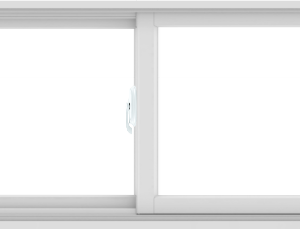 WDMA 84X24 (83.5 x 23.5 inch) White uPVC/Vinyl Sliding Window without Grids Interior