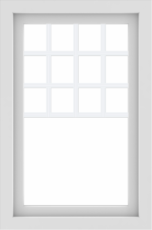 WDMA 24x36 (23.5 x 35.5 inch) black uPVC/Vinyl Picture Window with Top Colonial Grids Interior