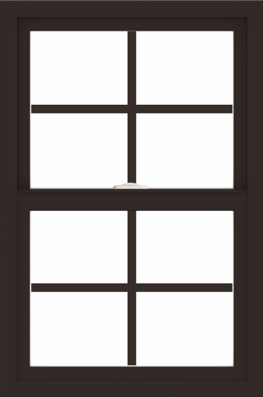 WDMA 24x36 (23.5 x 35.5 inch) Dark Bronze aluminum Single and Double Hung Window with Colonial Grilles