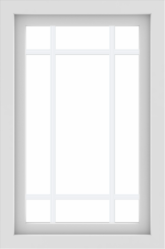 WDMA 24x36 (23.5 x 35.5 inch) White uPVC/Vinyl Picture Window with Prairie Grilles