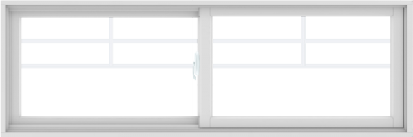 WDMA 72X24 (71.5 x 23.5 inch) White uPVC/Vinyl Sliding Window with Top Colonial Grids Grilles