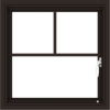 WDMA 24x24 (23.5 x 23.5 inch) Dark Bronze Aluminum Push out Casement Window with Fractional Grilles