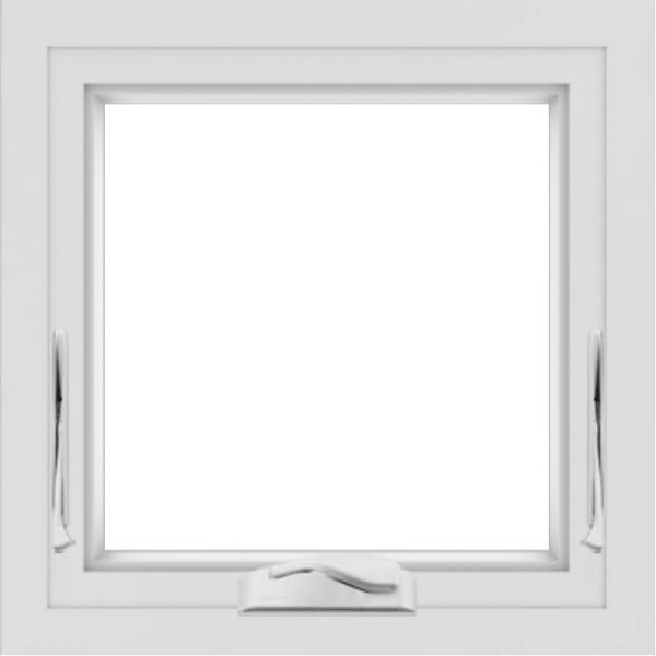 WDMA 24x24 (23.5 x 23.5 inch) black uPVC/Vinyl Crank out Awning Window without Grids Interior