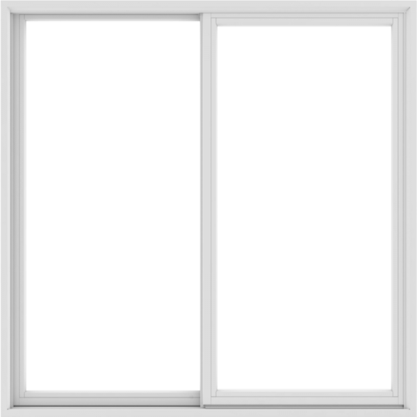 WDMA 60X60 (59.5 x 59.5 inch) White uPVC/Vinyl Sliding Window without Grids Exterior