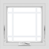 WDMA 24x24 (23.5 x 23.5 inch) black uPVC/Vinyl Crank out Awning Window with Prairie Grilles Interior