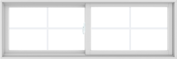 WDMA 72X24 (71.5 x 23.5 inch) White uPVC/Vinyl Sliding Window with Colonial Grilles