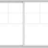 WDMA 84X60 (83.5 x 59.5 inch) White uPVC/Vinyl Sliding Window with Top Colonial Grids Grilles