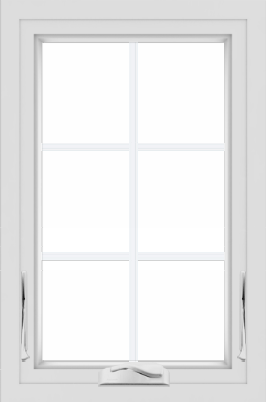WDMA 24x36 (24.5 x 36.5 inch) White uPVC/Vinyl Crank out Awning Window with Colonial Grilles