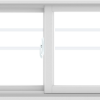 WDMA 84X24 (83.5 x 23.5 inch) White uPVC/Vinyl Sliding Window with Top Colonial Grids Grilles