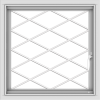 WDMA 24x24 (23.5 x 23.5 inch) White Aluminum Push out Casement Window with Diamond Grids
