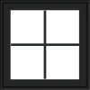 WDMA 24x24 (23.5 x 23.5 inch) black uPVC/Vinyl Crank out Awning Window with Colonial Grilles Exterior