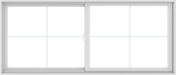 WDMA 84X36 (83.5 x 35.5 inch) White uPVC/Vinyl Sliding Window with Colonial Grilles