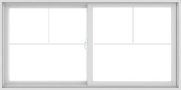 WDMA 72X36 (71.5 x 35.5 inch) White uPVC/Vinyl Sliding Window with Fractional Grilles