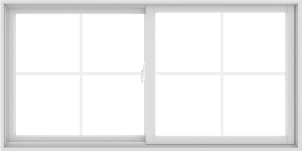 WDMA 72X36 (71.5 x 35.5 inch) White uPVC/Vinyl Sliding Window with Colonial Grilles