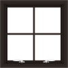WDMA 24x24 (23.5 x 23.5 inch) Dark Bronze Aluminum Push out Awning Window with Colonial Grilles