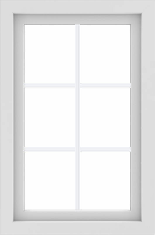 WDMA 24x36 (23.5 x 35.5 inch) White uPVC/Vinyl Picture Window with Colonial Grilles