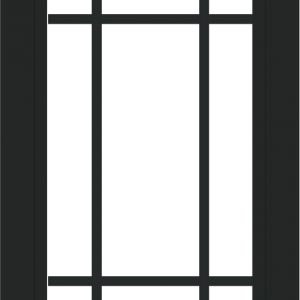 WDMA 24x36 (23.5 x 35.5 inch) black uPVC/Vinyl Picture Window with Prairie Grilles Interior