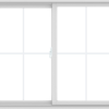 WDMA 60X48 (59.5 x 47.5 inch) White uPVC/Vinyl Sliding Window with Colonial Grilles